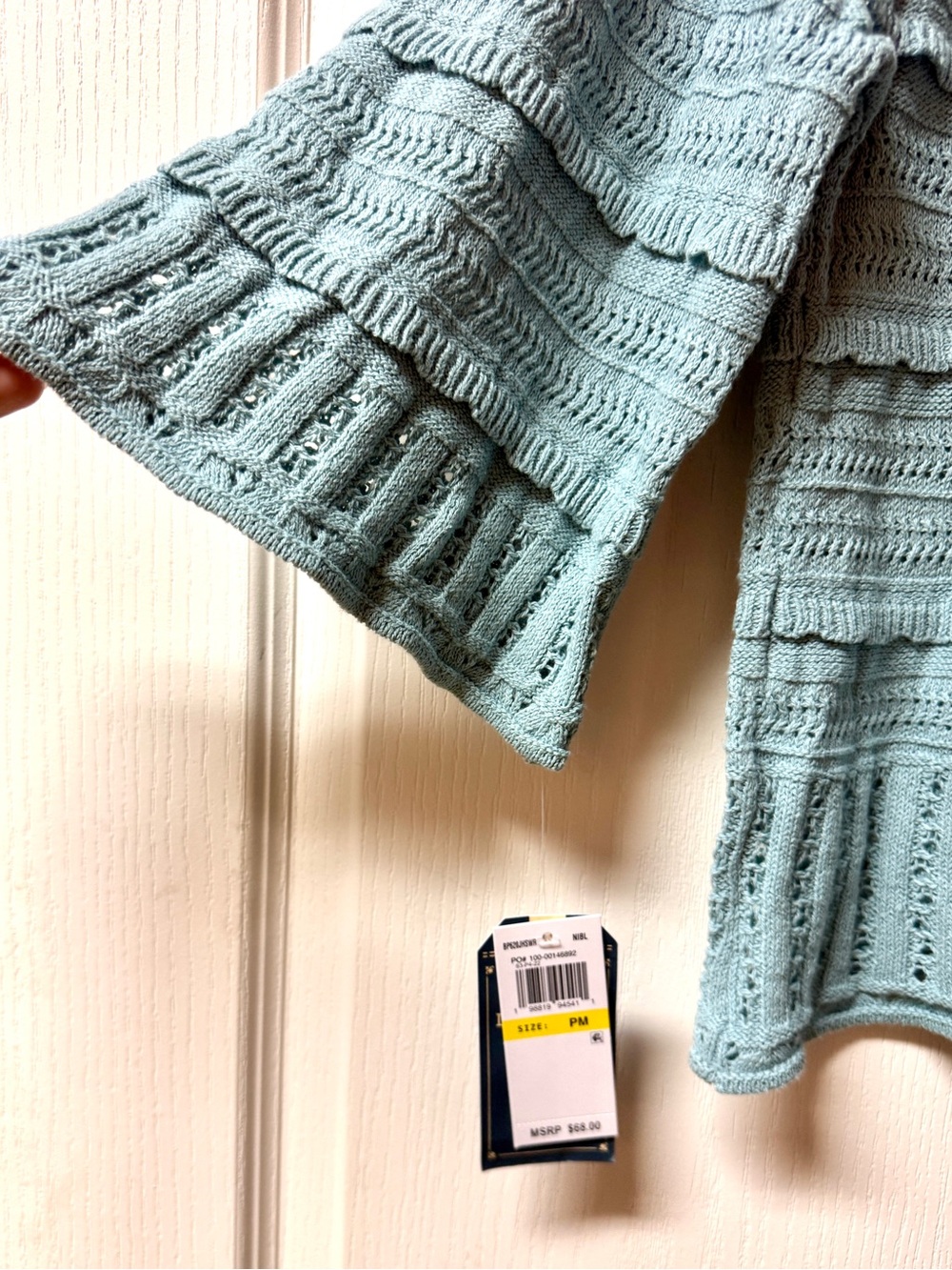 Democracy Light Blue Knit Ruffle Sweater - Picture 3 of 8